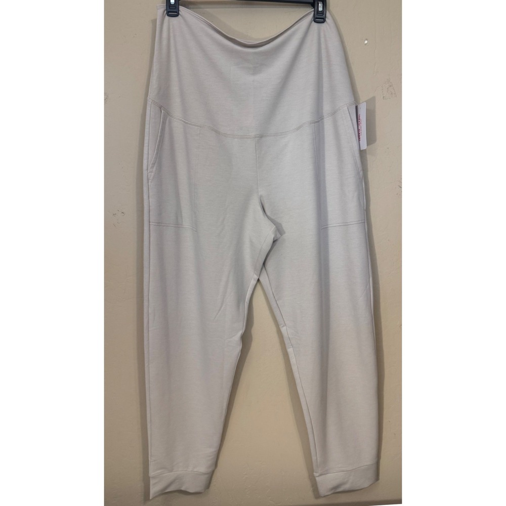 Ingrid & Isabel Joggers Women XL Beige Maternity Comfort Knit Pants NEW
